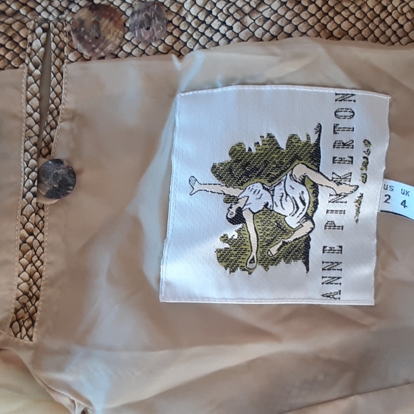 Anne Pinkerton vintage 100% silk snakeskin print jacket sz 2 - Picture 7 of 7